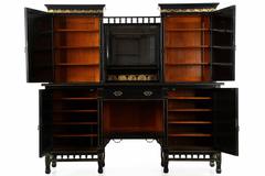 Aesthetic Movement Parcel-Gilt and Ebonized Serving Console Sideboard