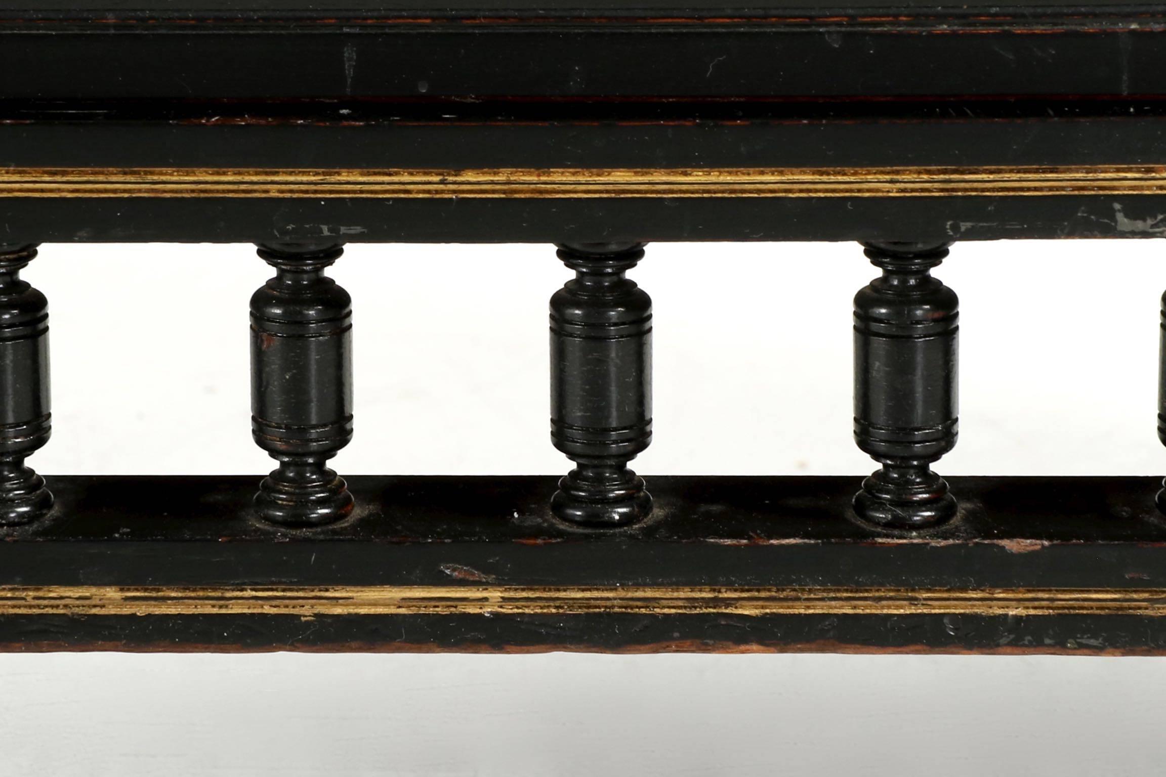 Aesthetic Movement Parcel-Gilt and Ebonized Serving Console Sideboard 2