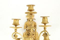 Pair of Louis XVI Style Bronze Antique Candelabra Wall Sconces, 19th Century