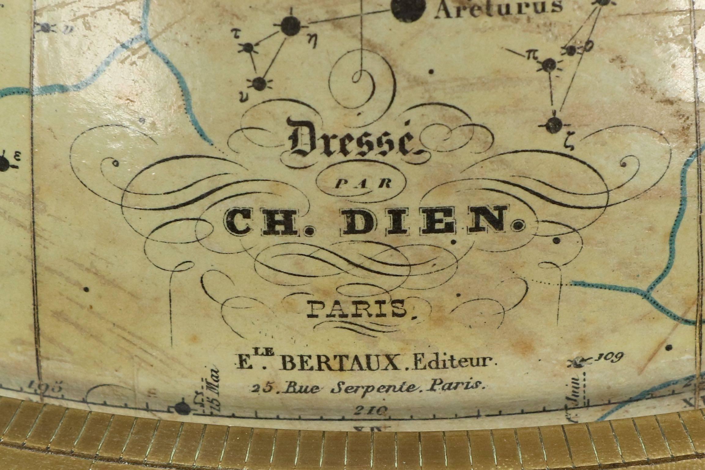 Fine Antique French Celestial Table Globe by Charles Dien, 19th Century 2