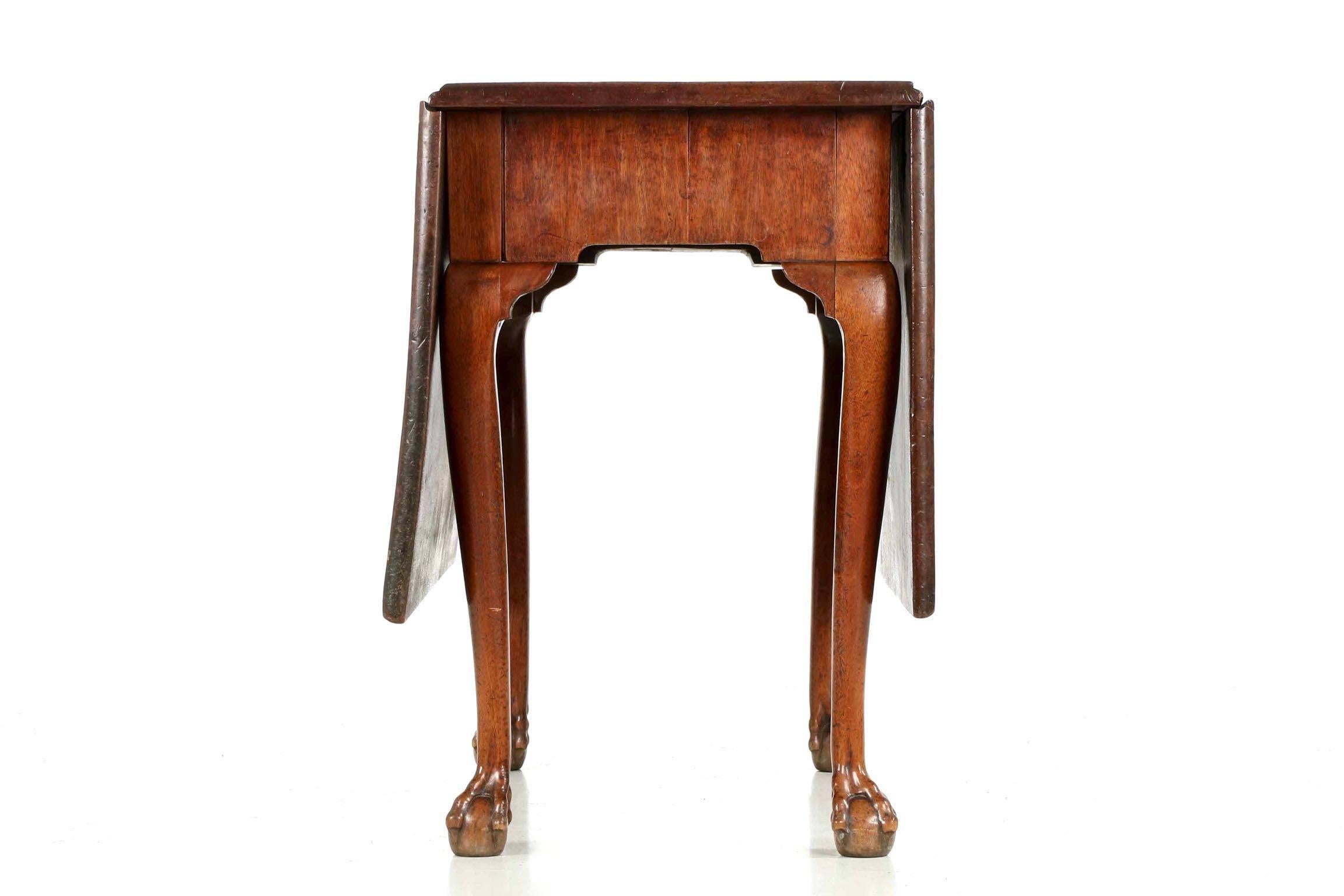 antique drop leaf table with claw feet