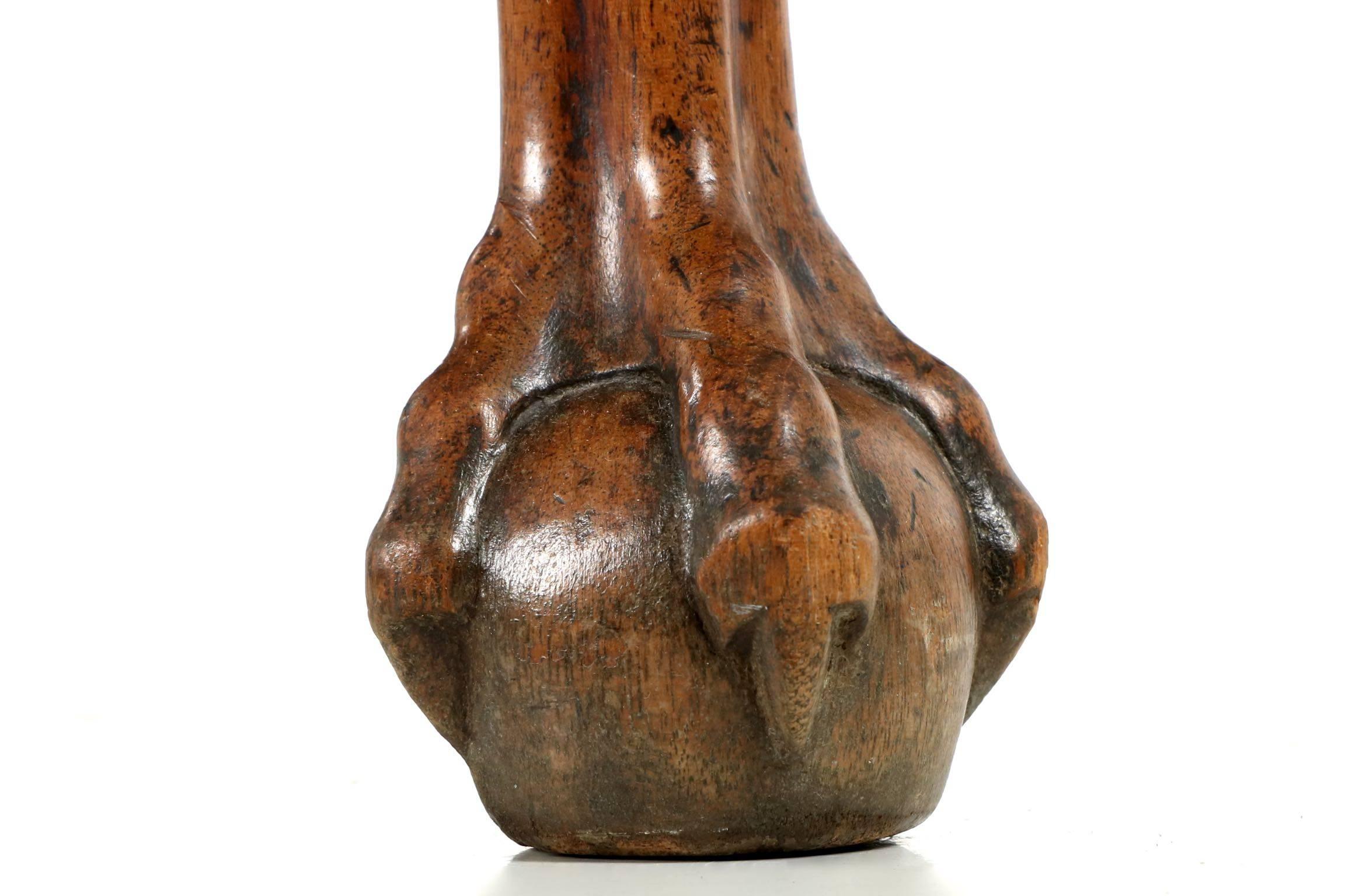 Pine 18th Century English George II Walnut Drop-Leaf Table with Ball & Claw Feet
