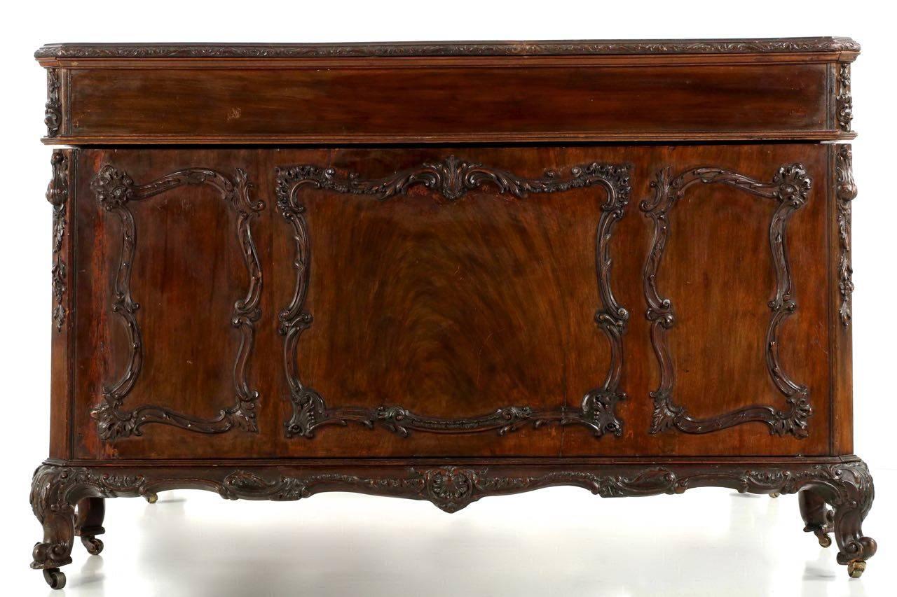 19th Century Exceptional Rococo Revival Mahogany Partner's Desk, Bertram and Sons, circa 1880