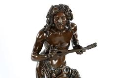 “Improvisateur” Antique French Bronze Sculpture by François-Joseph Duret