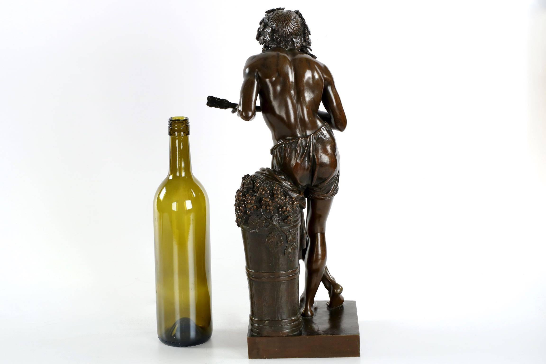 Romantic “Improvisateur” Antique French Bronze Sculpture by François-Joseph Duret