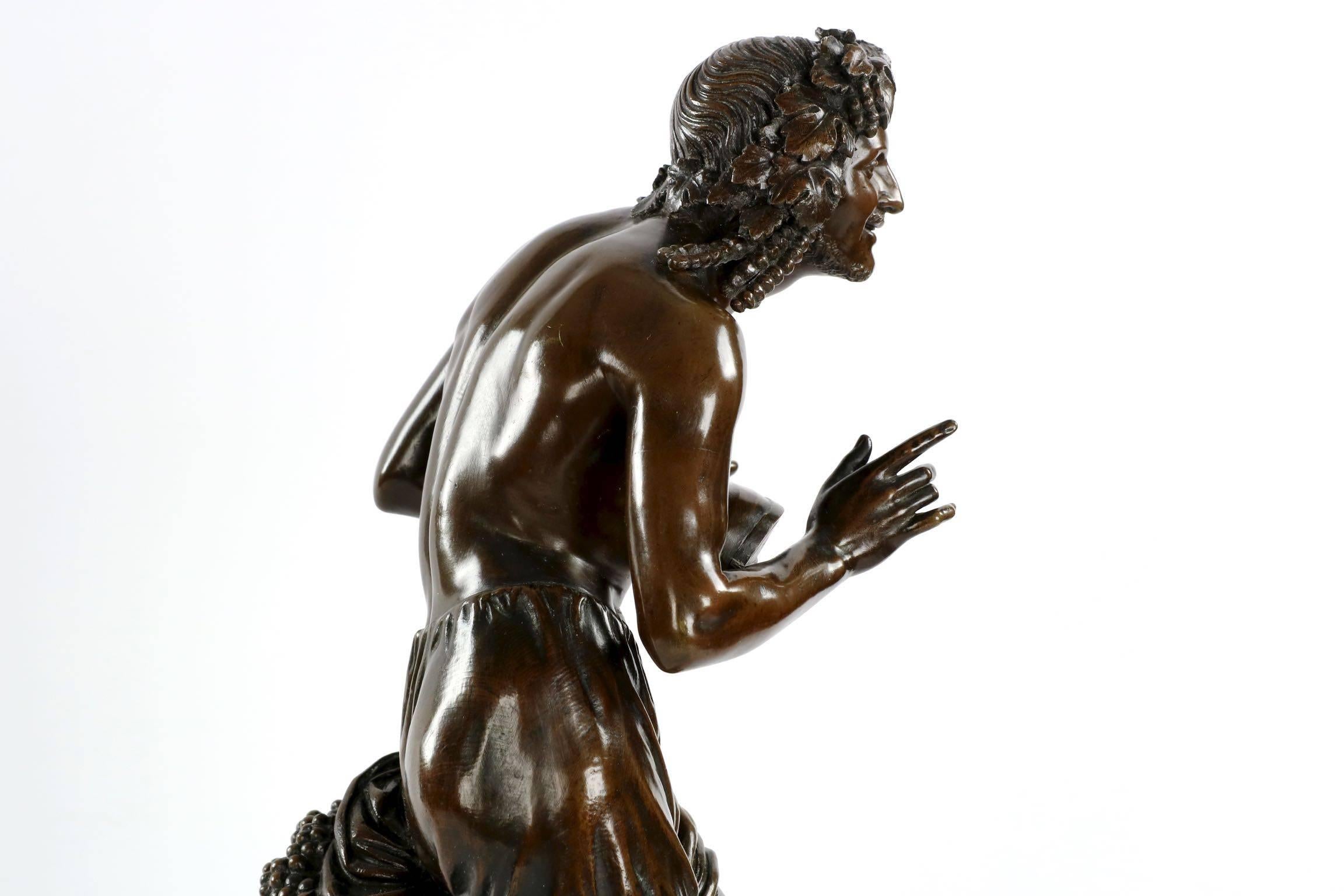 “Improvisateur” Antique French Bronze Sculpture by François-Joseph Duret 1