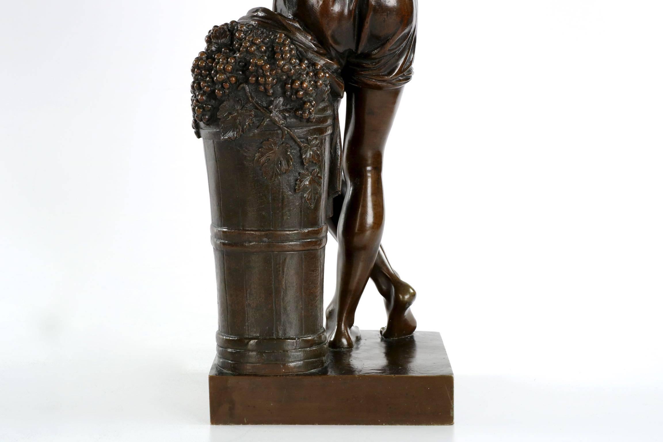 “Improvisateur” Antique French Bronze Sculpture by François-Joseph Duret In Excellent Condition In Shippensburg, PA
