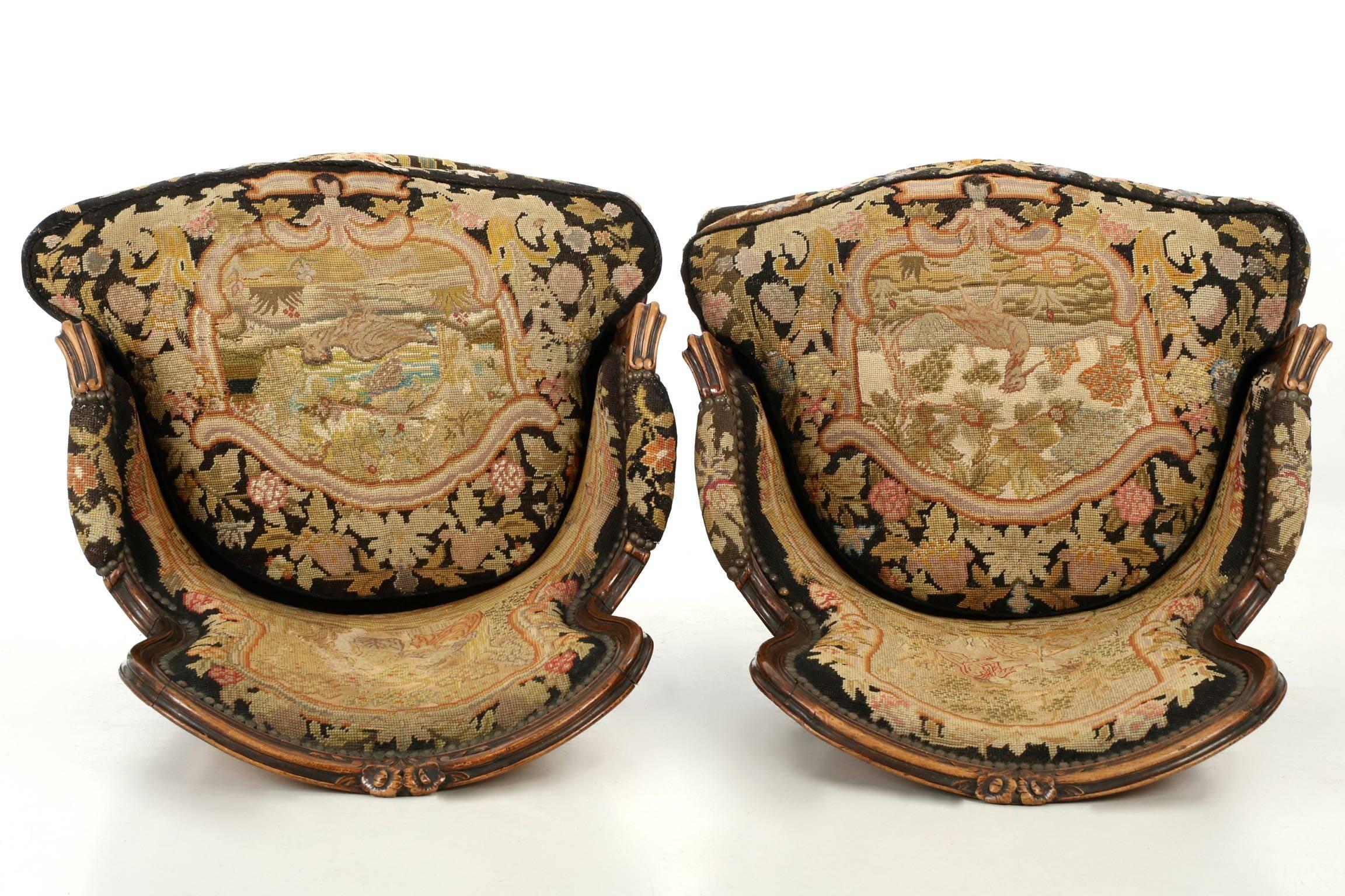 French Louis XV Pair of Fruitwood Bergeres, 19th Century 3