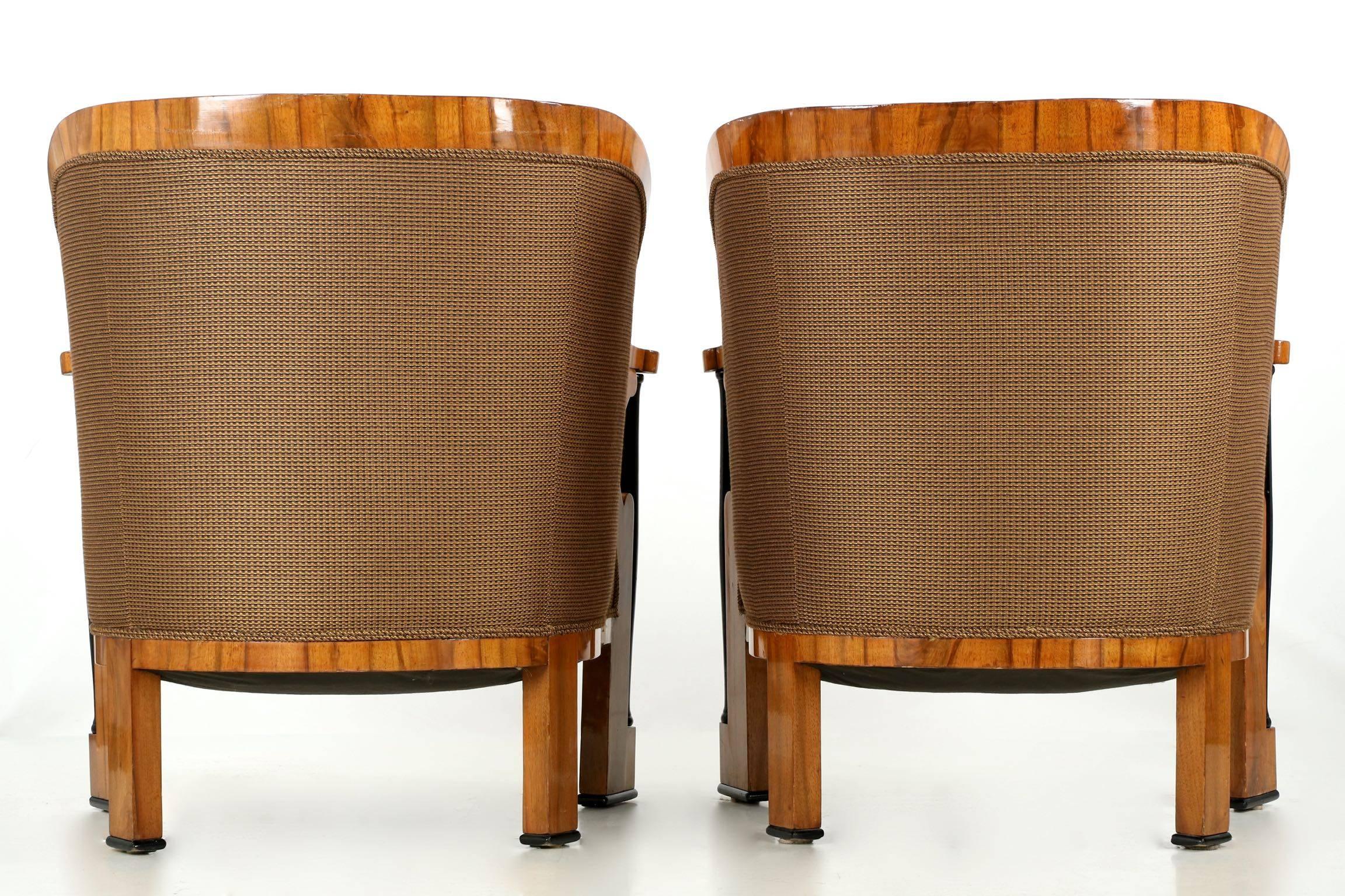 Pair of Austro-Hungarian Biedermeier Tub Arm Chairs, circa 1825 1