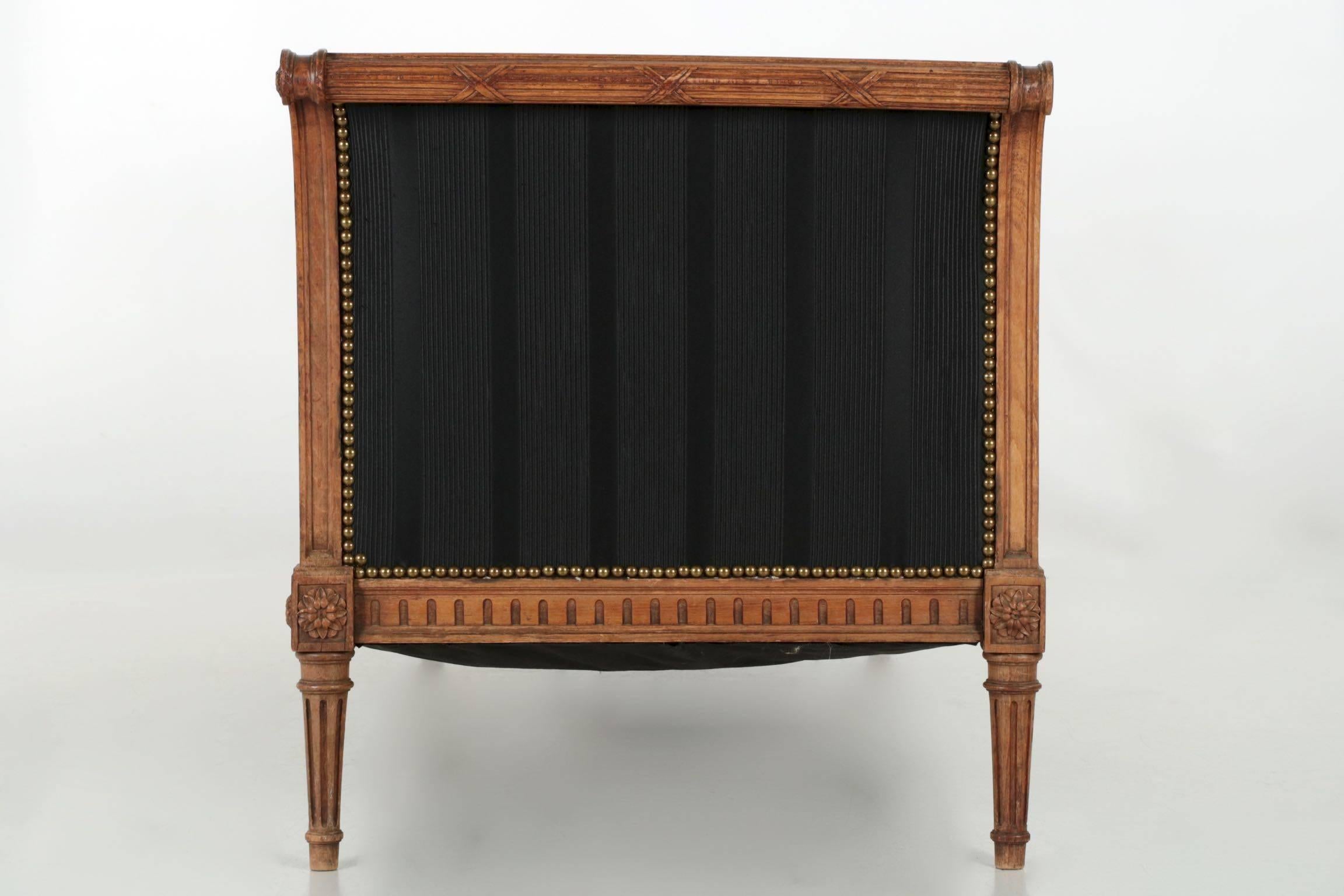 Carved Fruitwood Settee in the French Louis XVI Taste, 19th Century 1