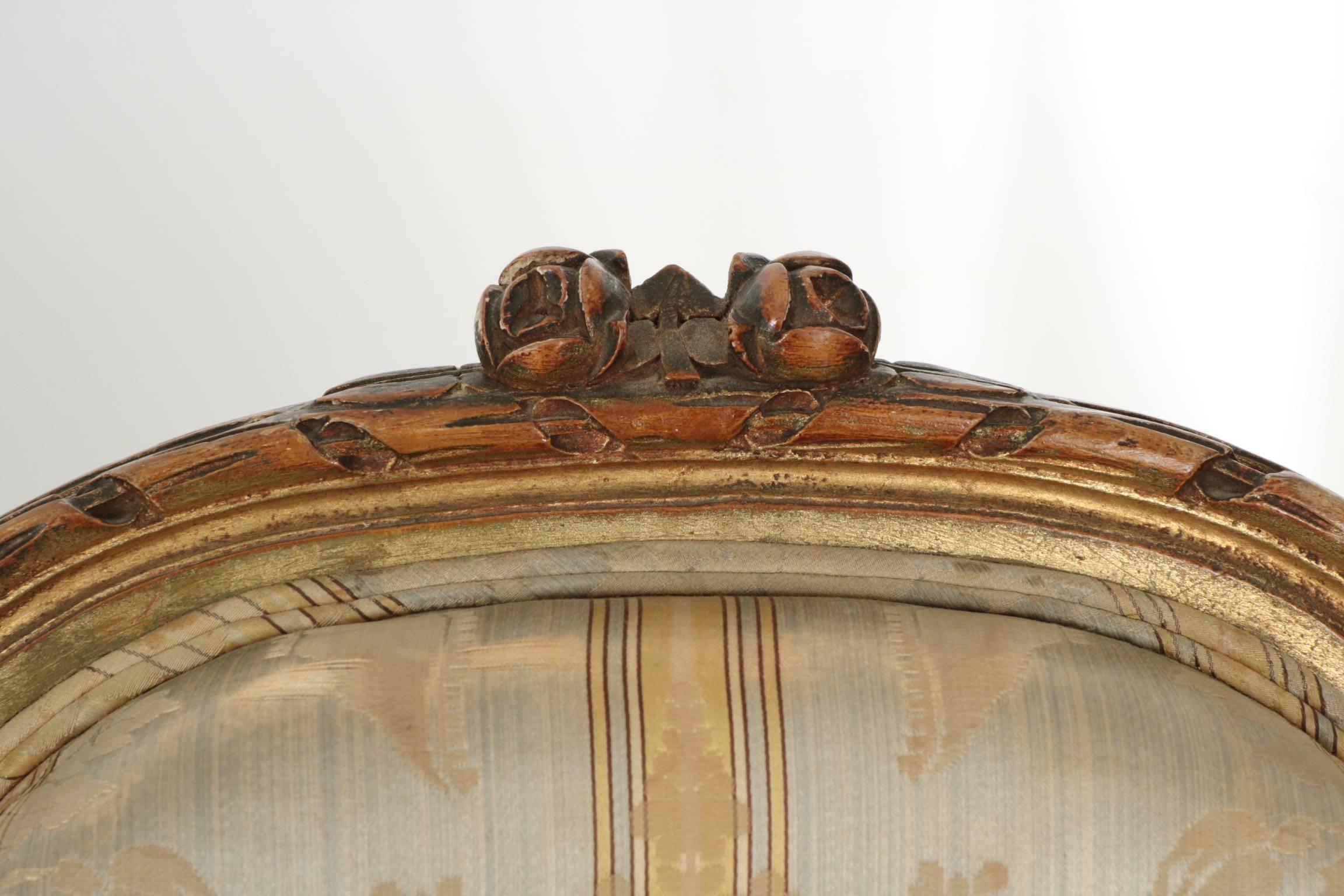 19th Century Pair of French Louis XVI Style Antique Side Chairs In Distressed Condition In Shippensburg, PA