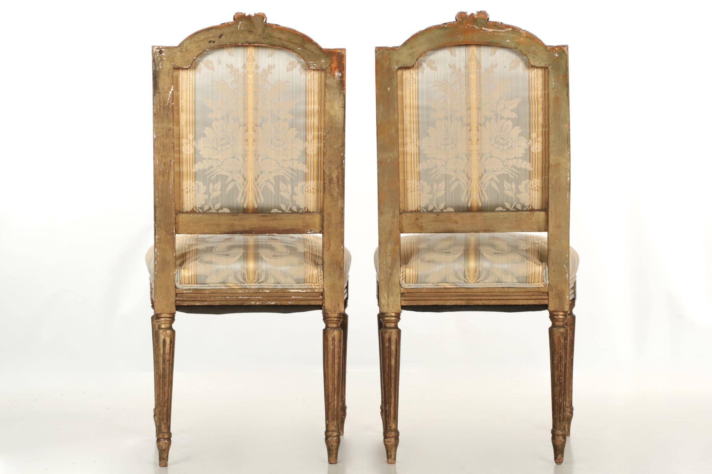 19th Century Pair of French Louis XVI Style Antique Side Chairs 1