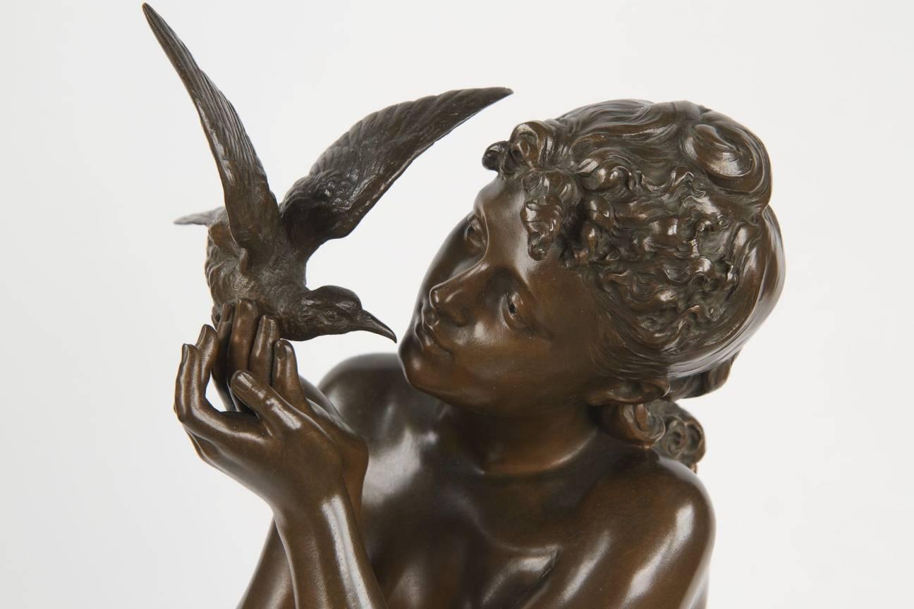 Mathurin Moreau French Art Nouveau Bronze Sculpture, Cast by Susse Frères 1