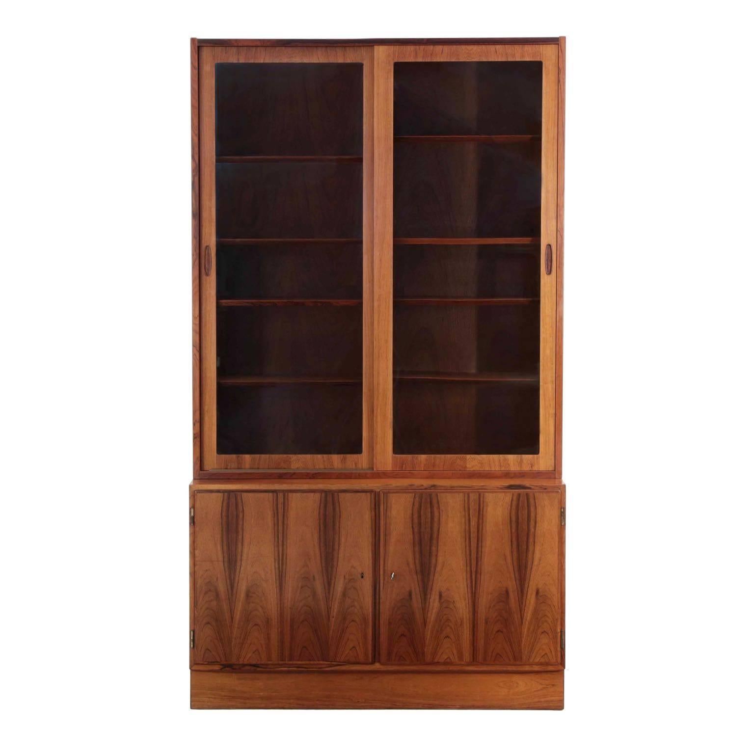 Danish Mid-Century Modern Rosewood Bookcase Cabinet by Poul Hundevad