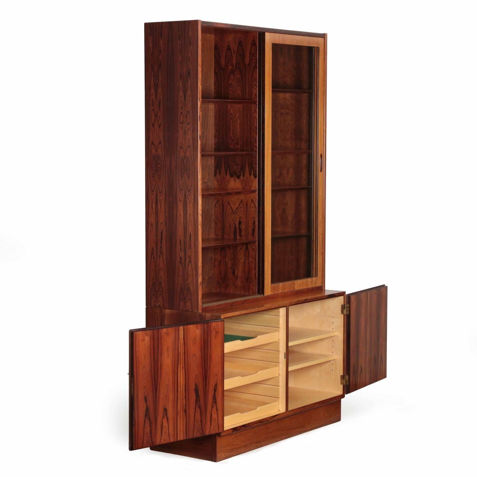 20th Century Danish Mid-Century Modern Rosewood Bookcase Cabinet by Poul Hundevad