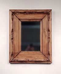 Rare American Carved Mirror with Original Plate, 18th Century