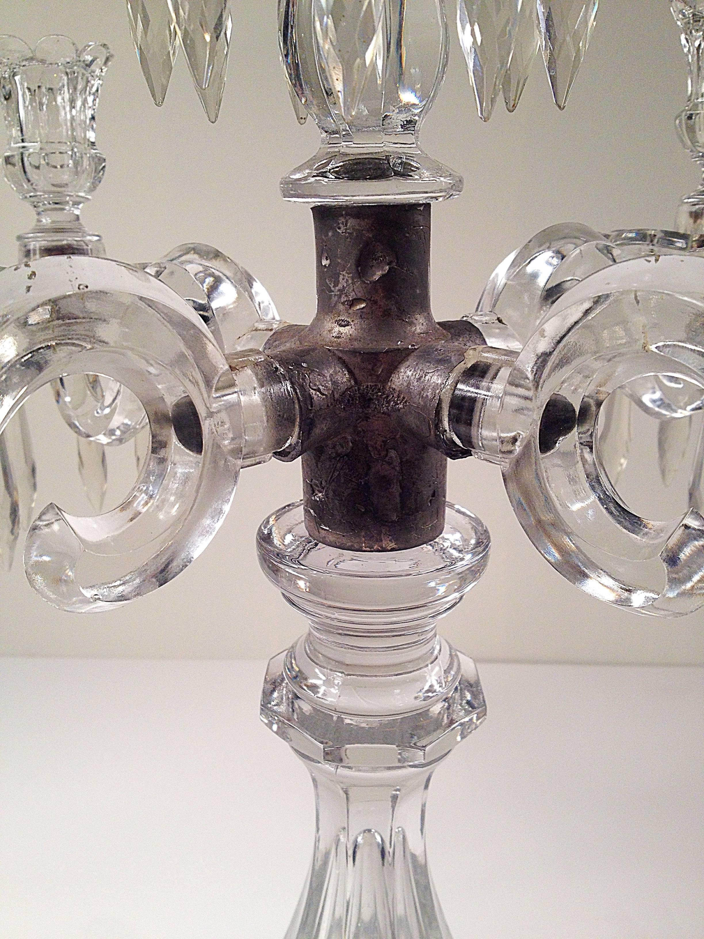 Other Five-Light French Crystal Candelabra For Sale