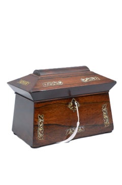 Regency Goncalo Alves Jewellery Box, Wood & Leather, c1820, England