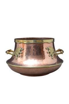 Rare Large 19th-Century Victorian Copper and Brass Jardinière Vessel