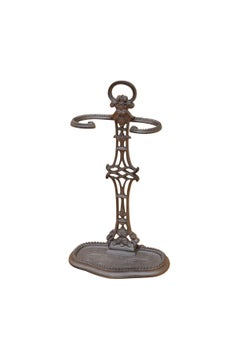 French Art Nouveau Cast Iron Umbrella or Fire Tool Stand, circa 1900