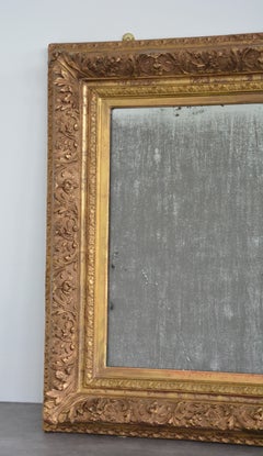 Antique Rococo Wall Mirror with Leafy Motifs 79x90cm