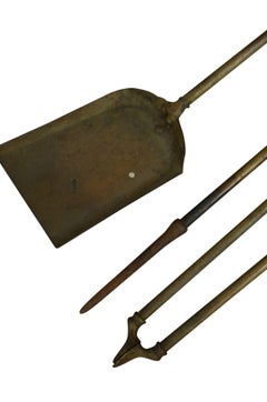 Brass Fire Companion Stand or Umbrella Stand Featuring Hunting Scene