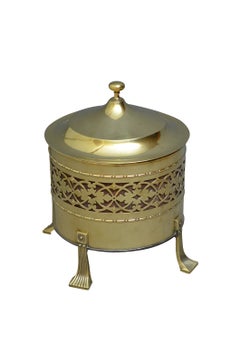 Edwardian Brass Coal Bucket or Planter, Fretwork Design, Circa 1900