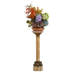 Colonna in onice del XIX secolo con collare in bronzo dorato