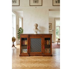 English Antique George IV Rosewood Cabinet Bookcase William IV Credenza