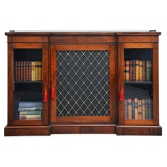 English Antique George IV Rosewood Cabinet Bookcase William IV Credenza