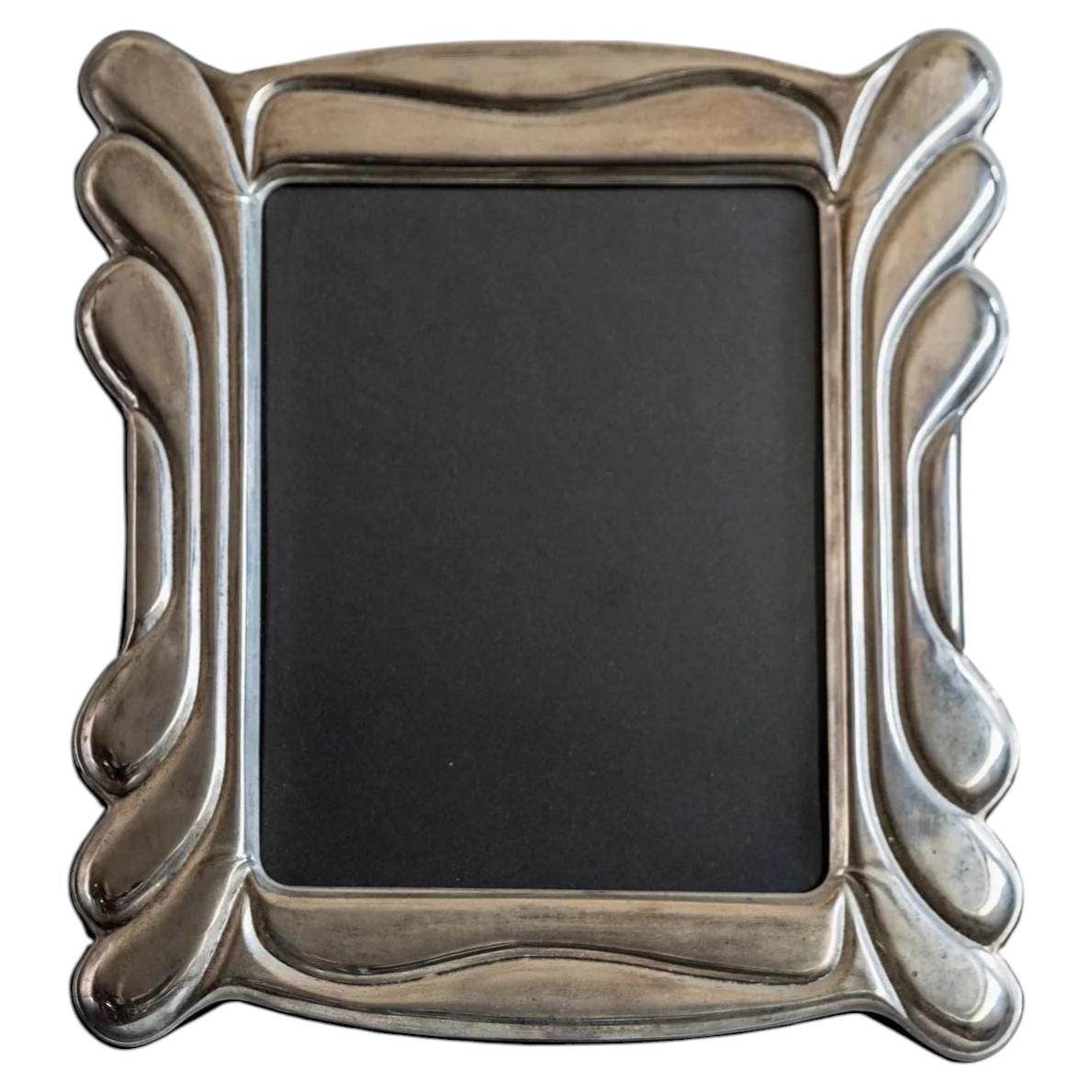 Vintage Silver Plated Picture Frame, Art Deco Design, 1970s