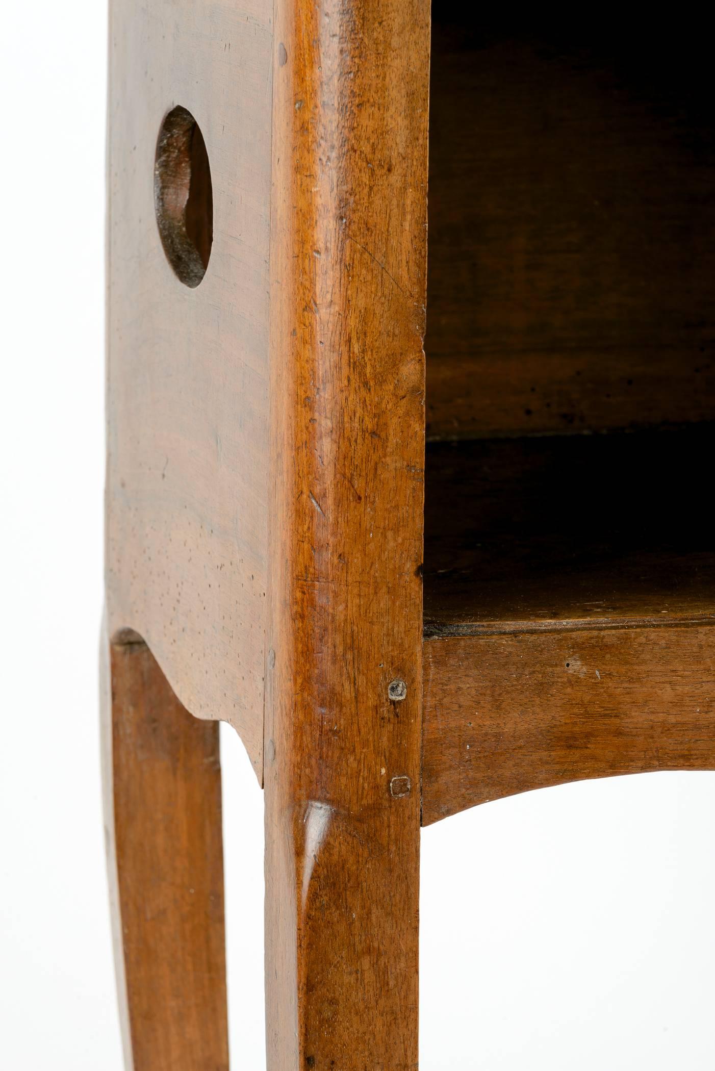 French Louis XV Walnut Bedside Table