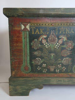 Painted Blanket Chest Signed 1848