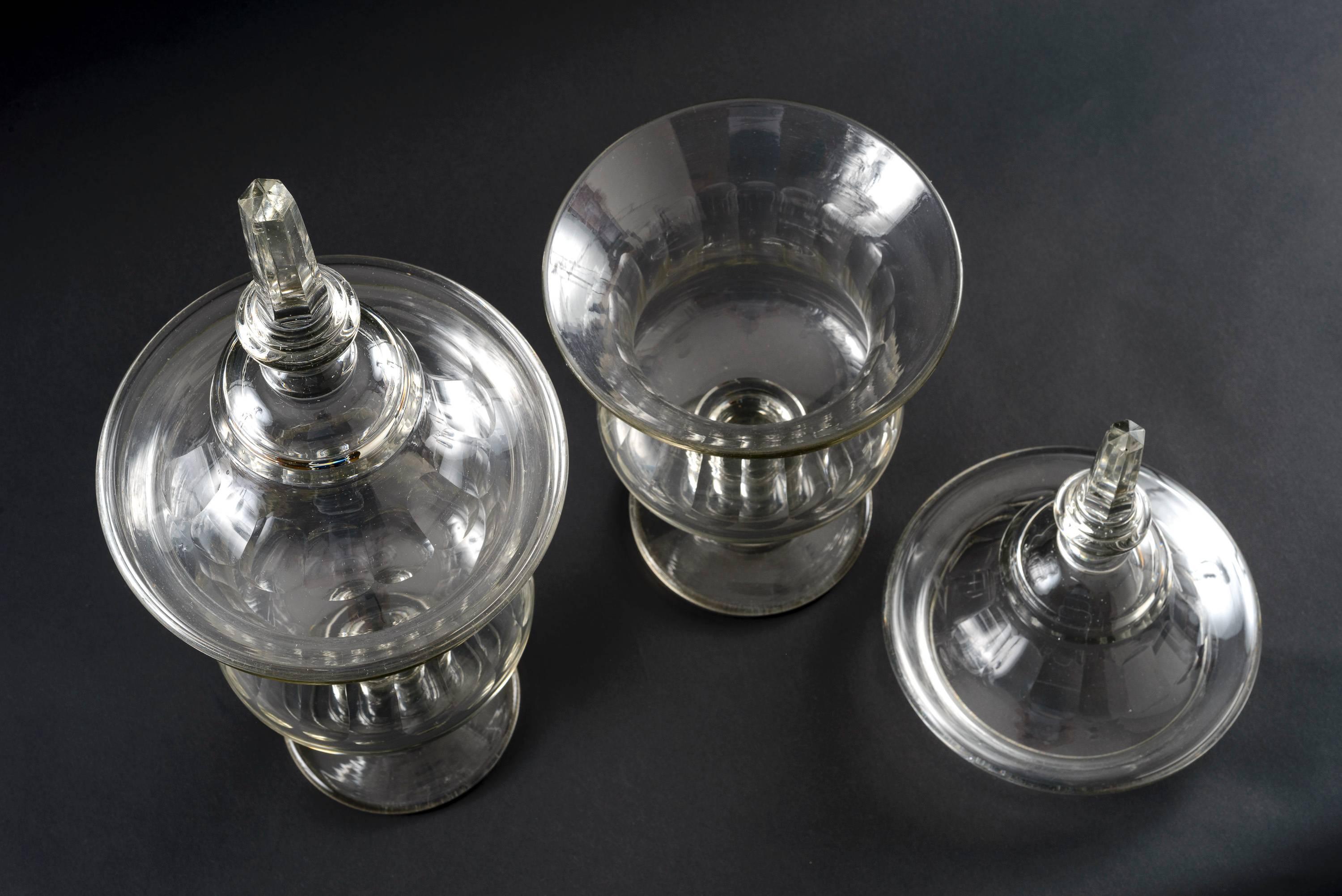 cut glass apothecary jars antique