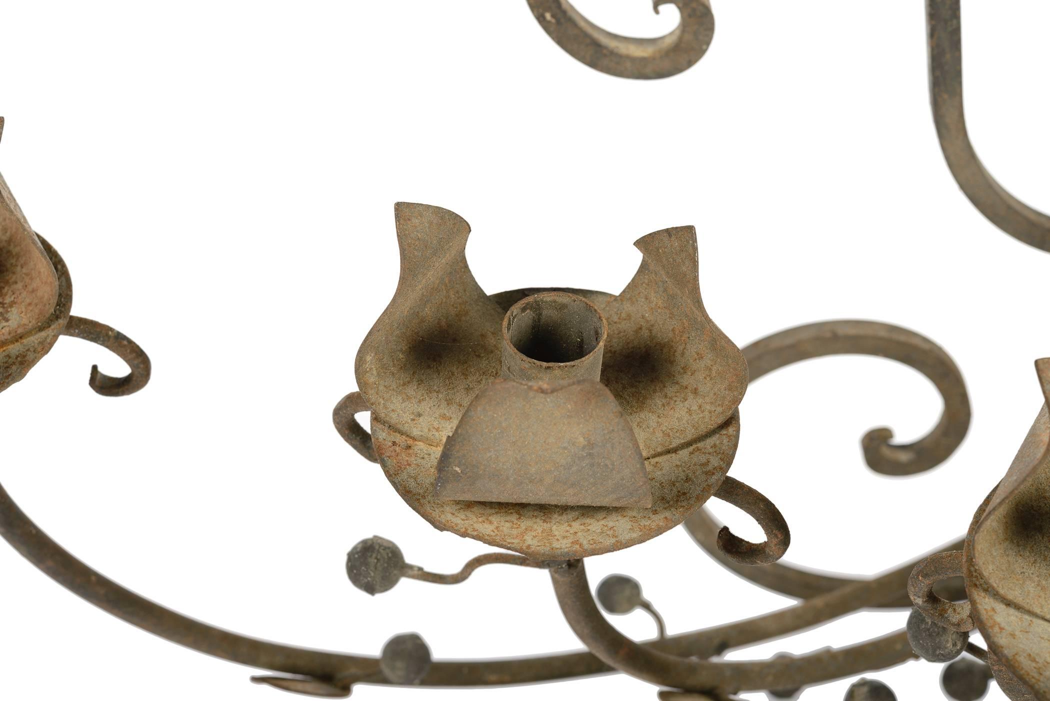 Aesthetic Movement Large 19th Century Forged Iron Sconce For Sale