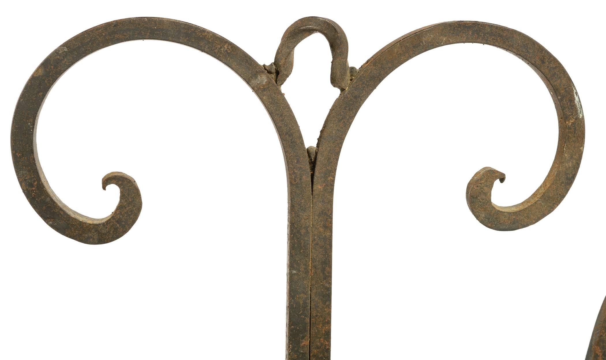 Large 19th Century Forged Iron Sconce In Good Condition For Sale In Carmel, CA