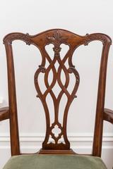 Reproduction 18th Century Chippendale Mahogany Chairs, Set of Eight