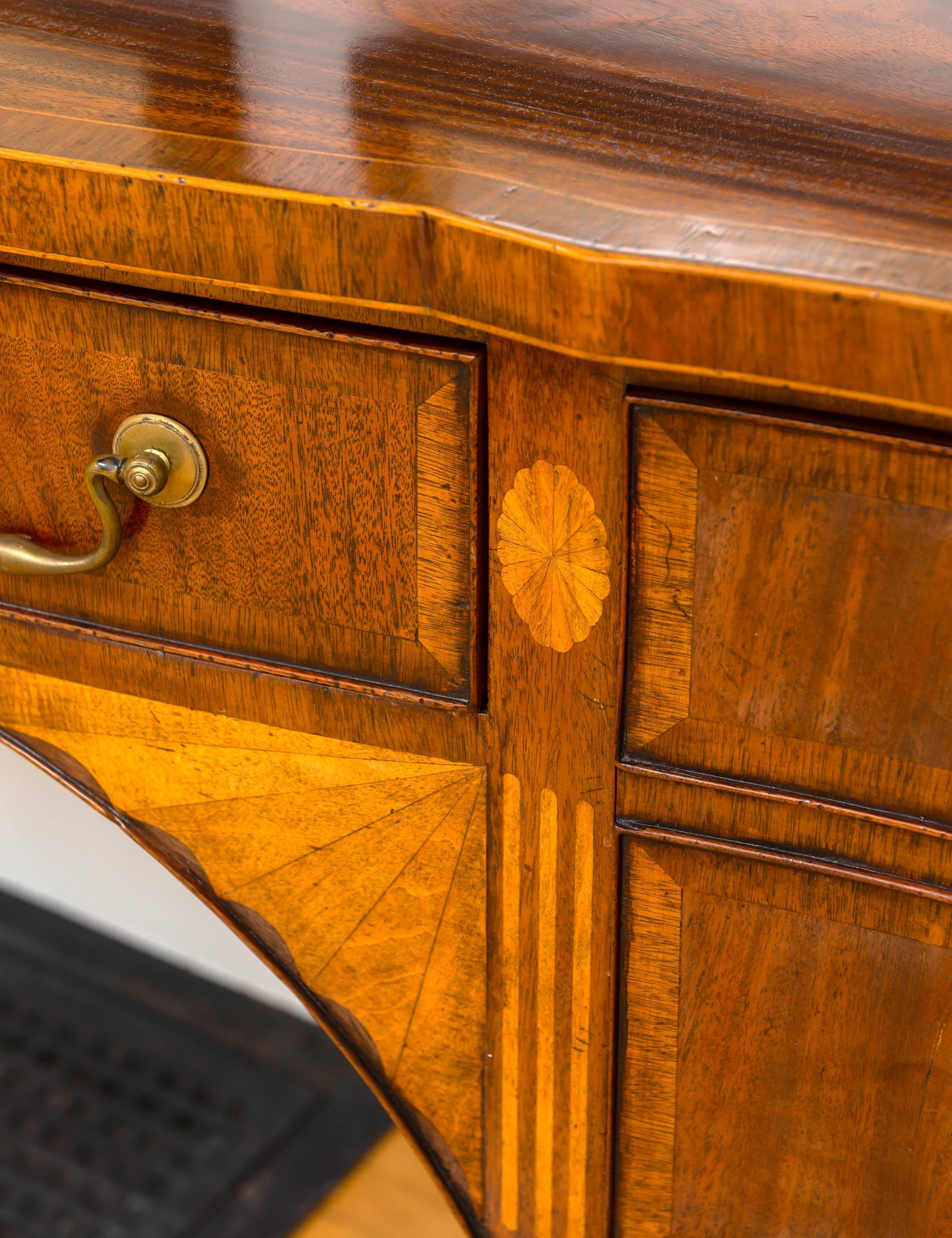 18th Century and Earlier 18th Century George III Mahogany Sideboard with Serpentine Front