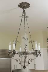 19th Century Metal Six-Light Chandelier
