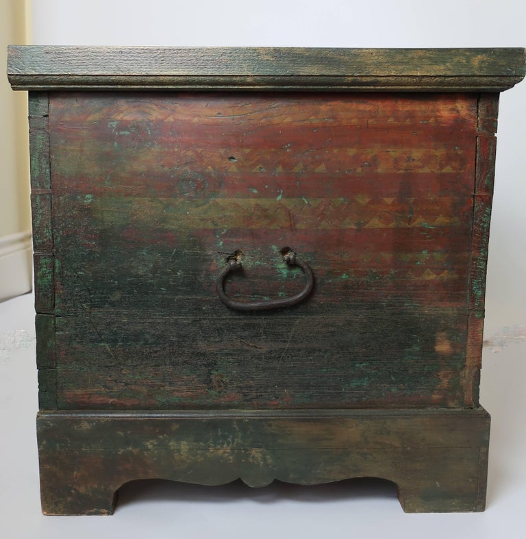 Painted Blanket Chest Signed 1848 at 1stDibs