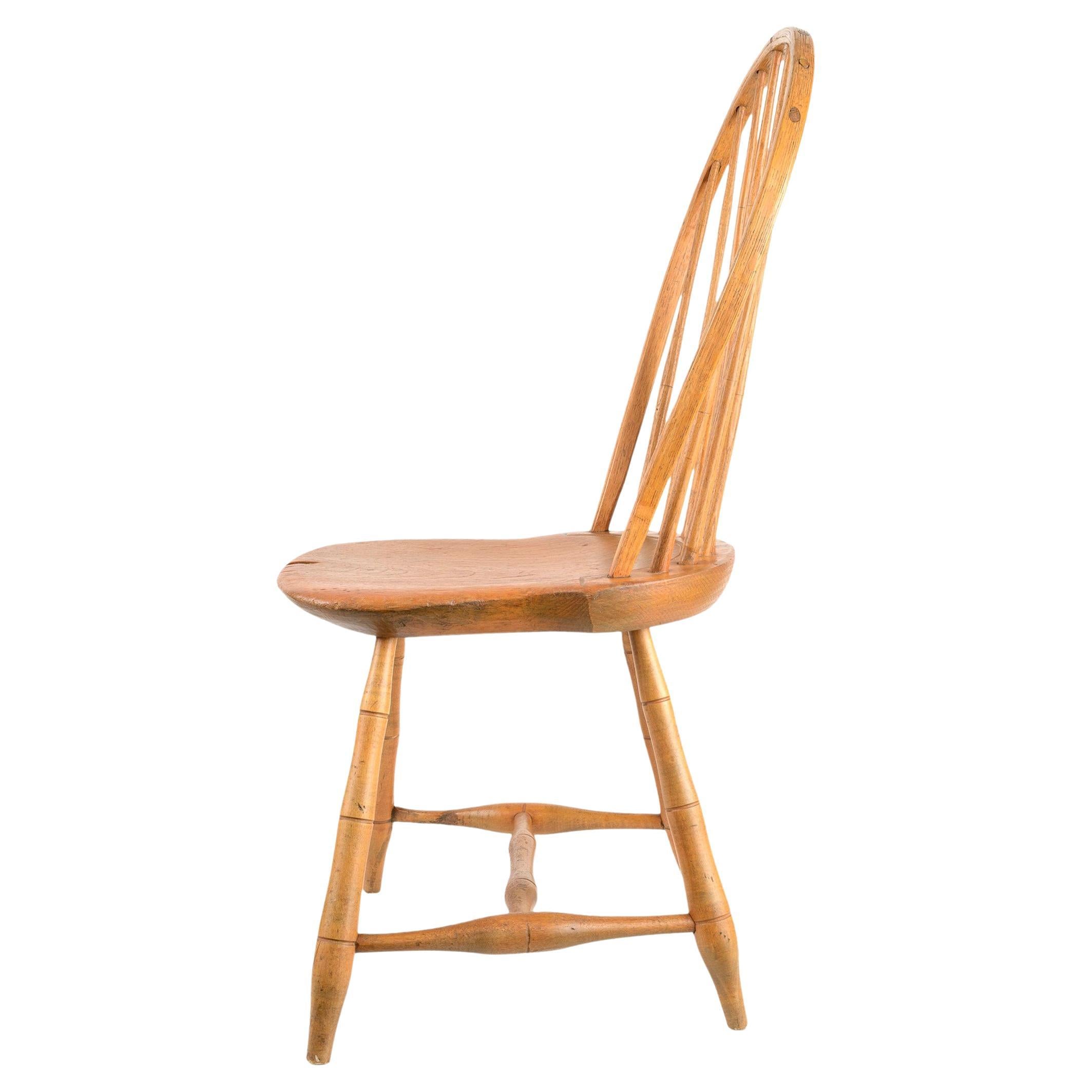 18th Century American Saddle Seat Bow Back Windsor Side Chair For Sale