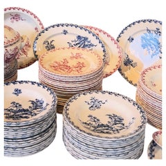 Unique French "Terre de Fer" faience dinner set, 19th century