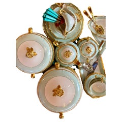 Turquoise Limoges porcelain service, circa 1940