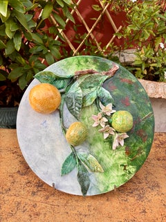 "Oranges" majolica plate, Longchamp, late 19th century