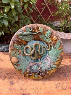 "Snake" plate by Polakowski in the taste of Bernard Palissy, 1899
