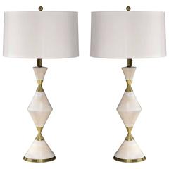 Iconic Pair of "Hourglass" Table Lamps by Gerald Thurston