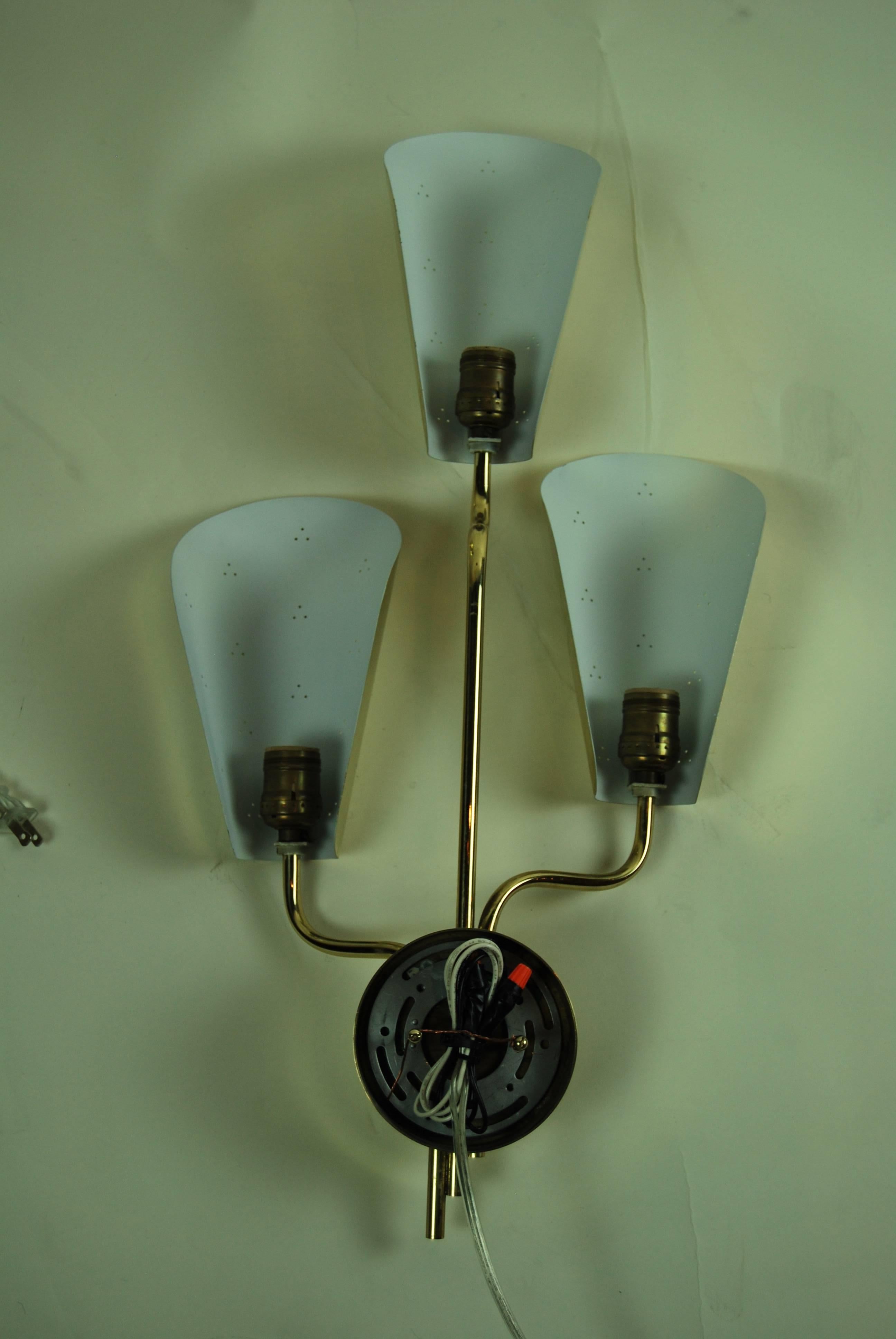 Mid-20th Century Pair of Paavo Tynell Brass Sconces