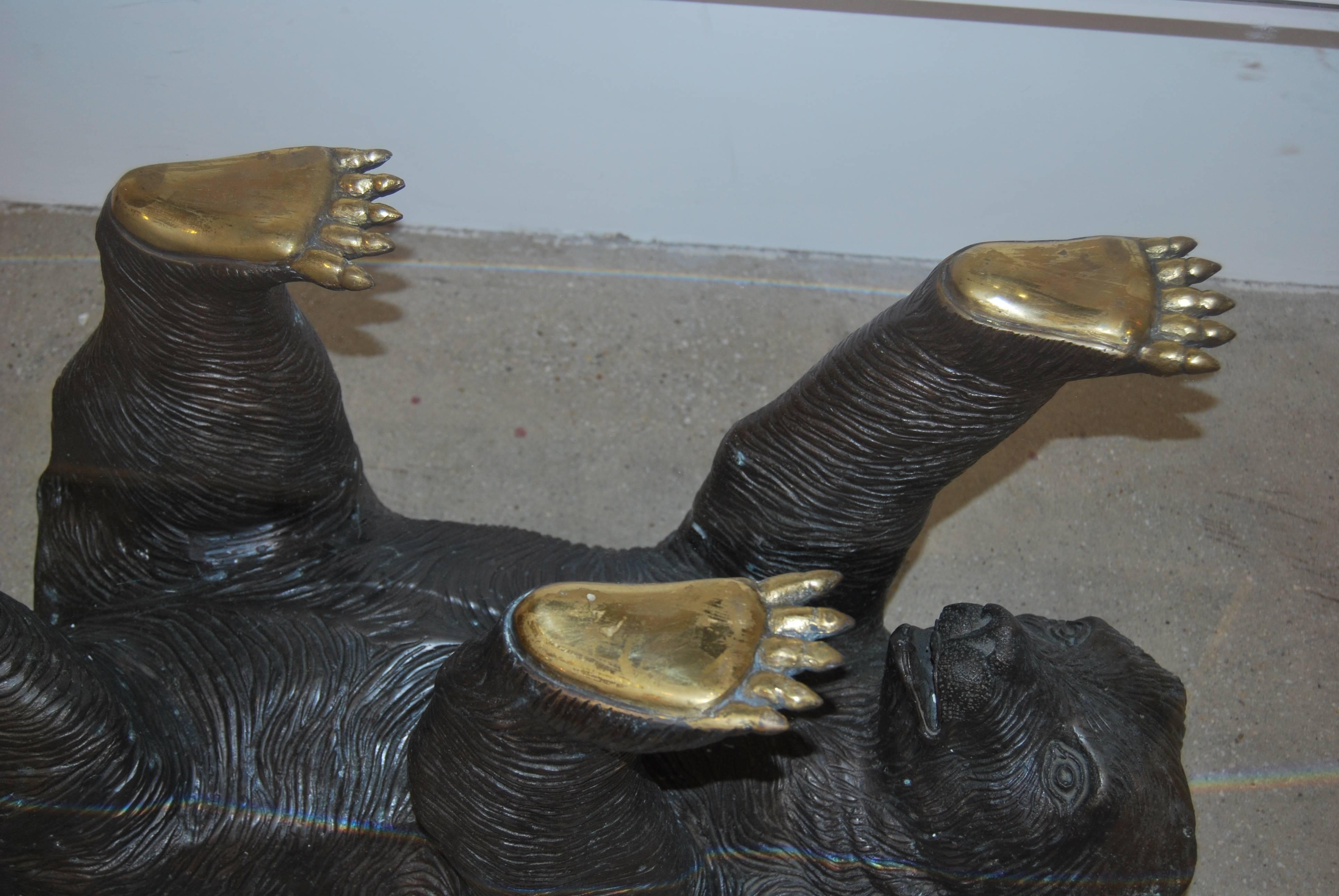 bear glass coffee table