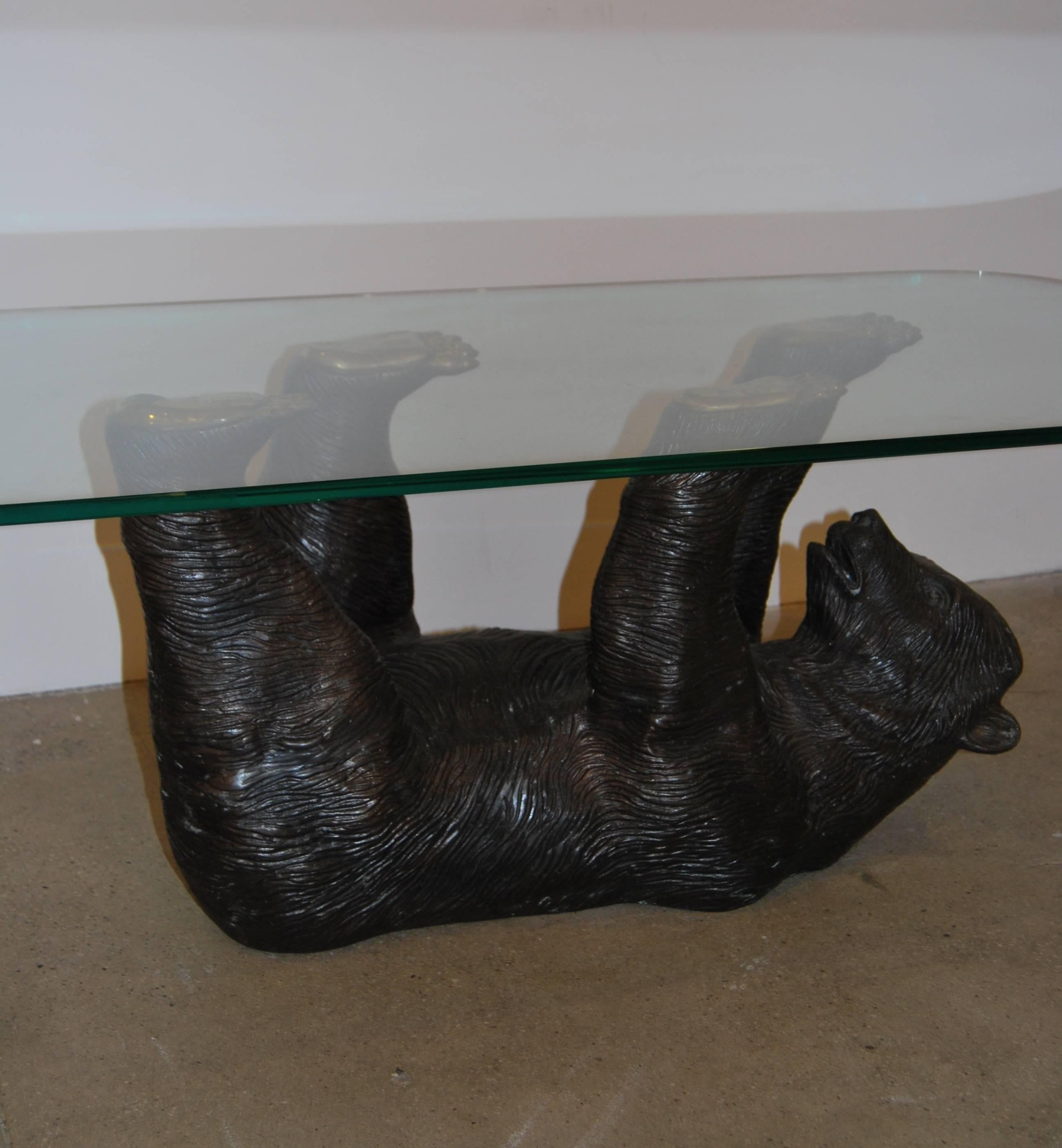 bear table with glass top