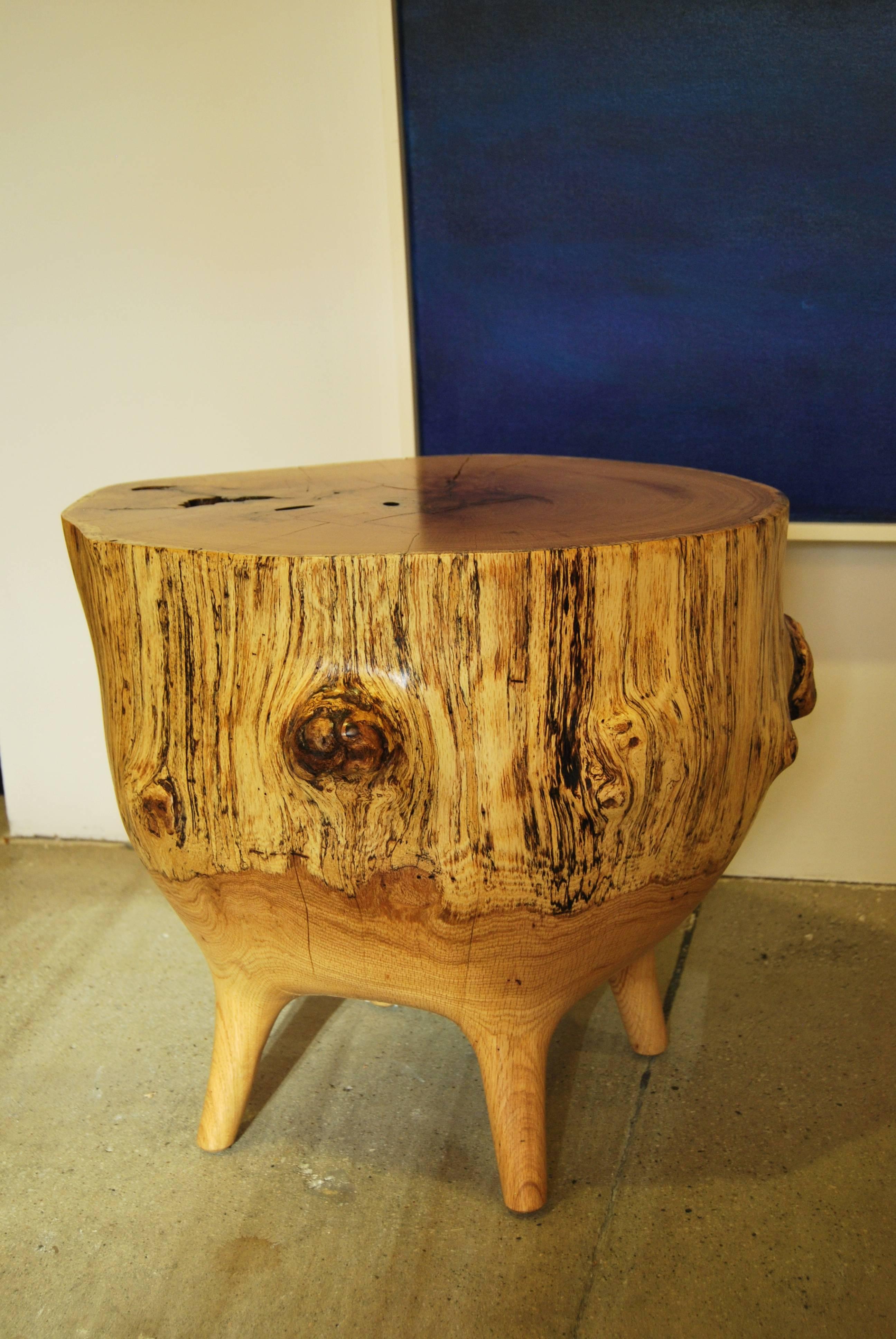 Hand-sculpted, organic side table with beautiful 